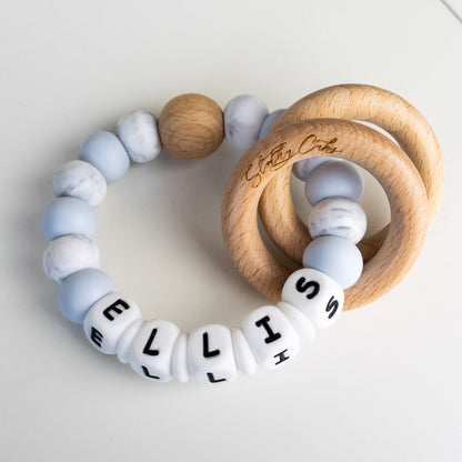 Personalised Teether Marble Collection Multiple colour options