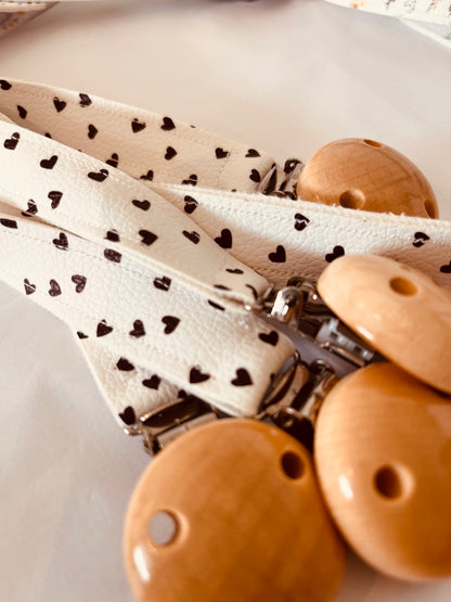 🍃 Personalised Vegan Leather Dummy Clips 👶🏼 HALF PRICE