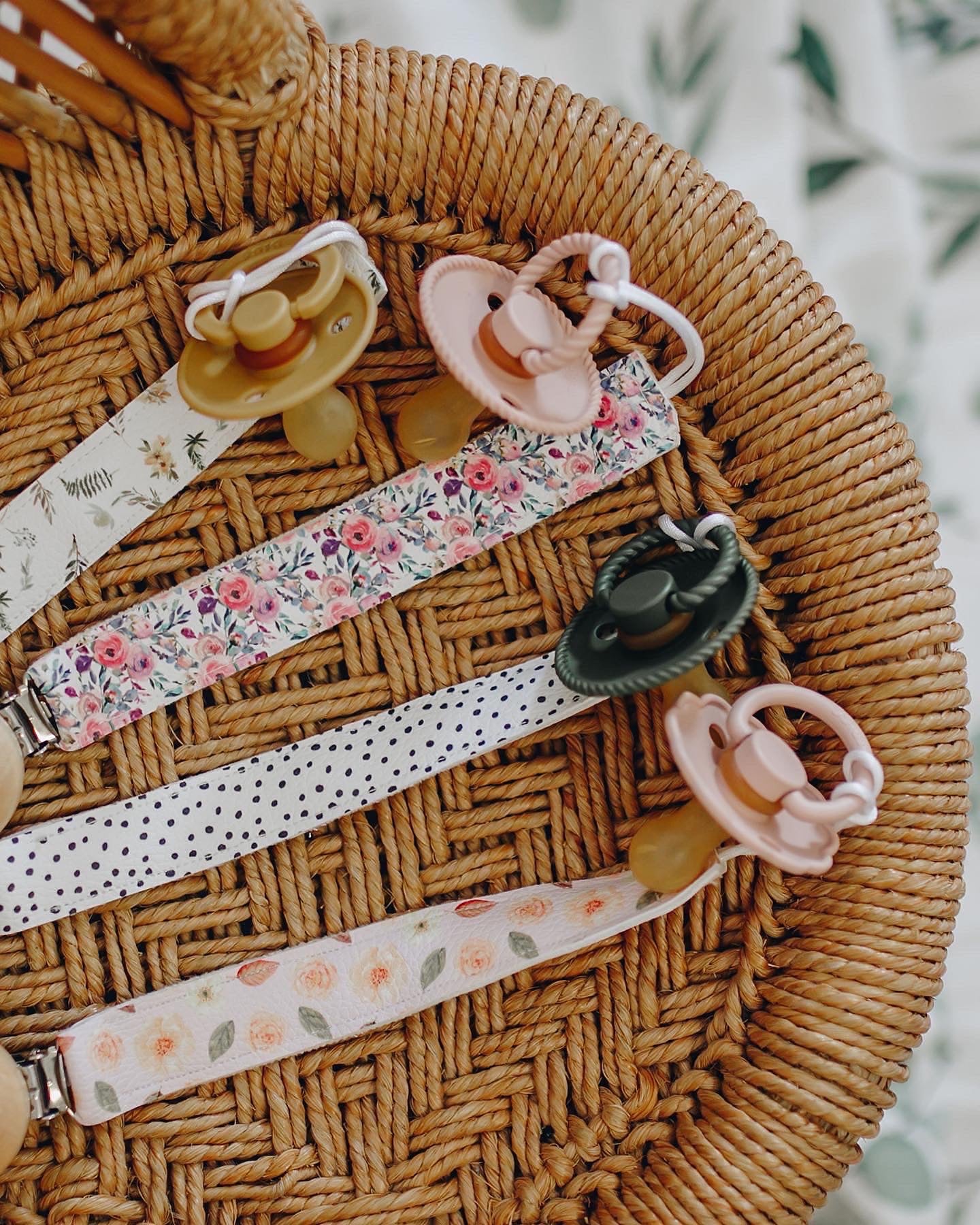 🍃 Personalised Vegan Leather Dummy Clips 👶🏼 HALF PRICE
