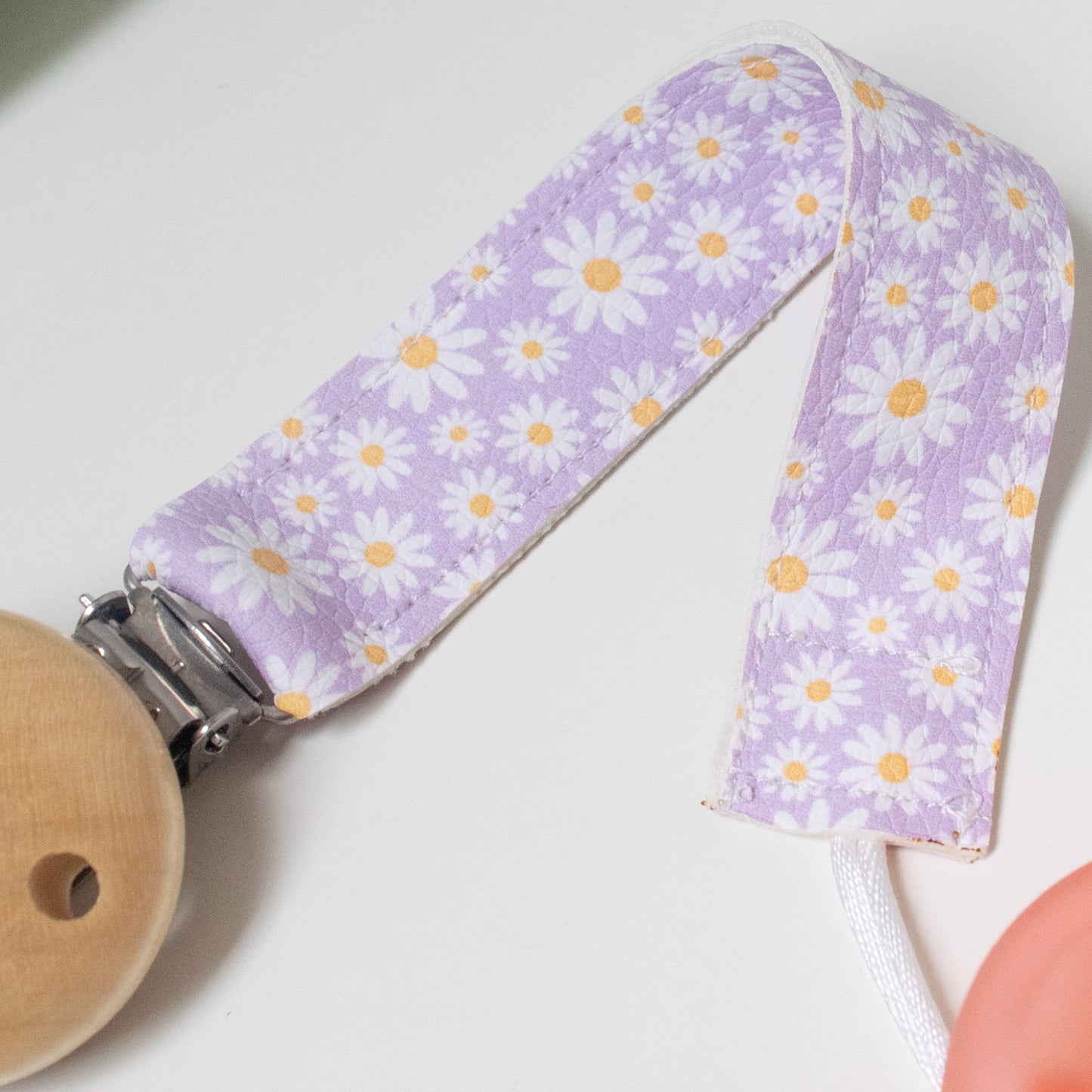 🍃 Personalised Vegan Leather Dummy Clips 👶🏼 HALF PRICE