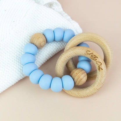 Teething Rattle - Classic Pastel Blue